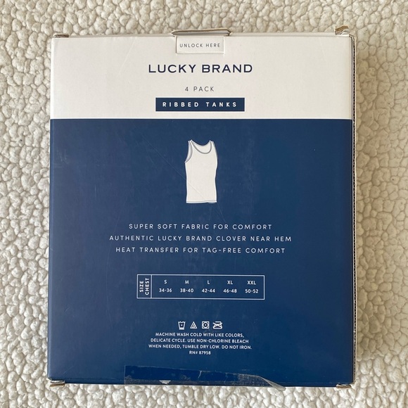 *NIB* Lucky Brand Men’s 4-Pack Ribbed Tanks - Picture 2 of 7